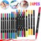 24 Dual Tip Marker Paint Pens Set for Universal Art Projects